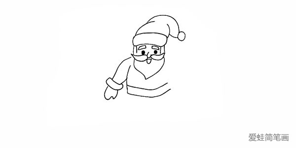 8.在一侧画出圣诞老人的手臂。