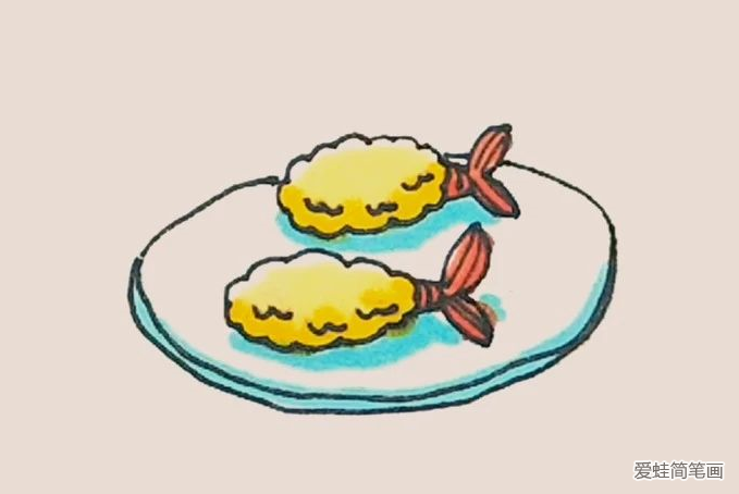 虾饼简笔画图片