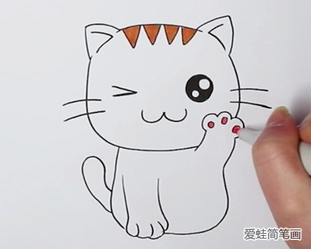小猫手势简笔画 可爱图片