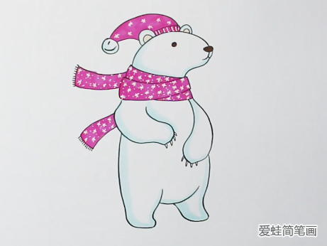 带着围巾的北极熊