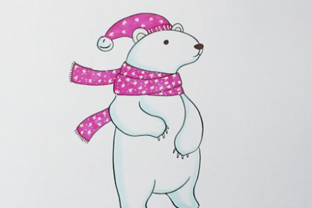 带着围巾的北极熊