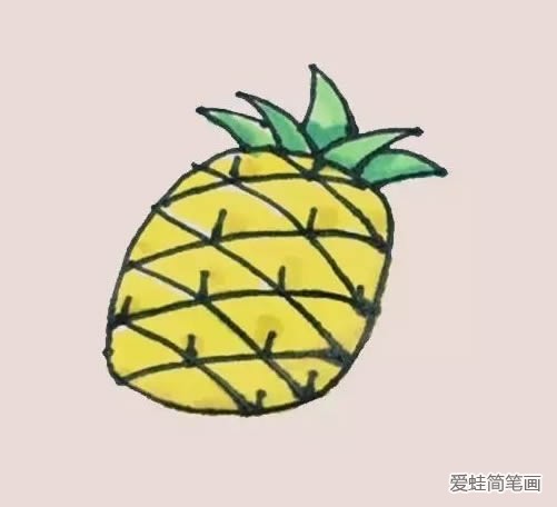 水彩画菠萝画法