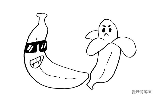 卡通香蕉简笔画