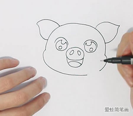 可爱卡通小猪简笔画