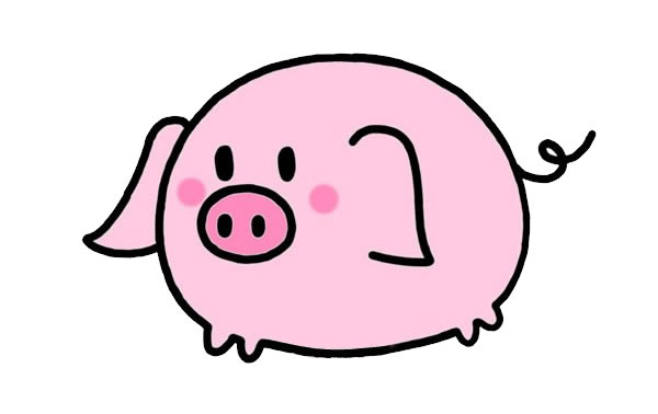 粉嘟嘟的可爱小猪简笔画