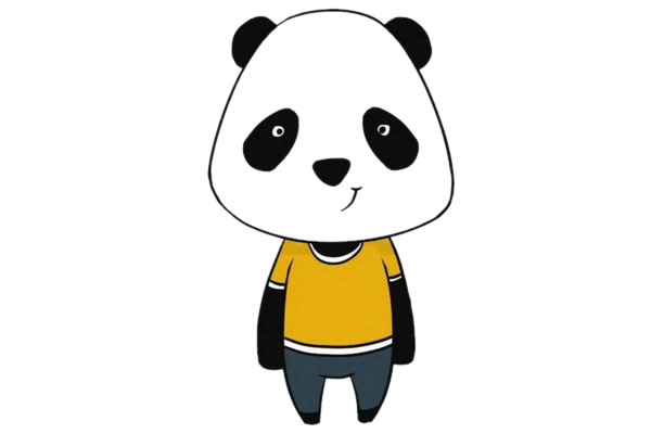 卡通熊猫简笔画