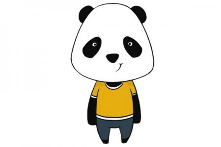 卡通熊猫简笔画