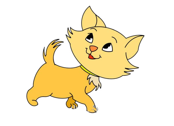 可爱黄色猫咪简笔画