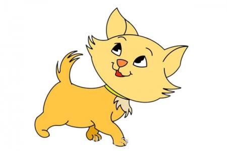 可爱黄色猫咪简笔画