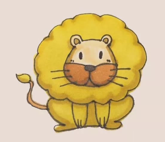 可爱的狮子简笔画