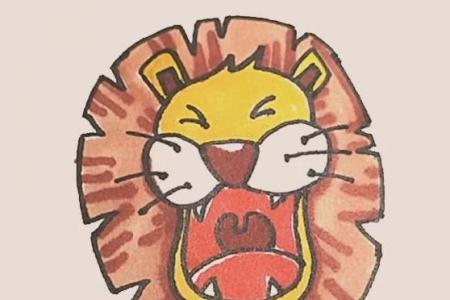 怒吼的狮子简笔画