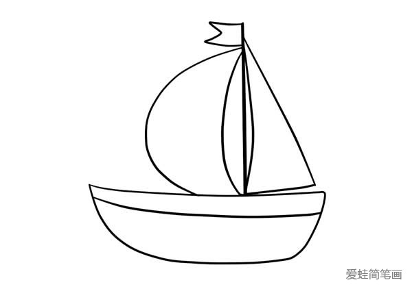 小帆船简笔画