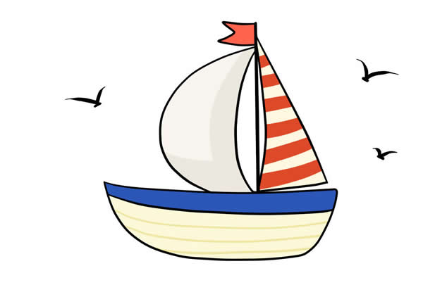 小帆船简笔画