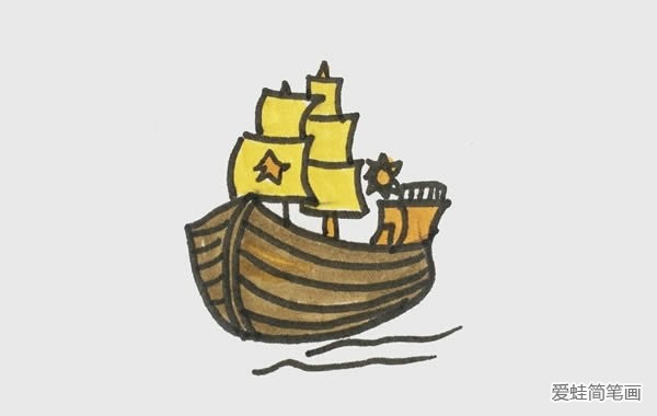 古代的船的简笔画