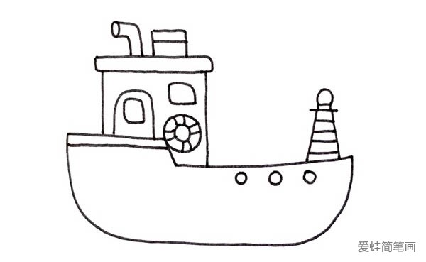 渔船简笔画