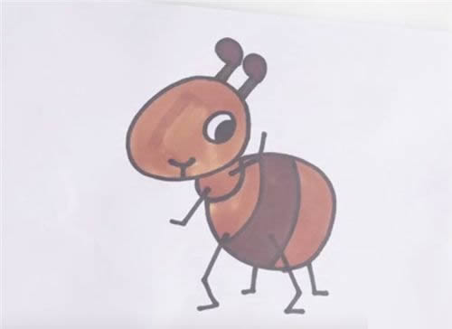 卡通小蚂蚁简笔画