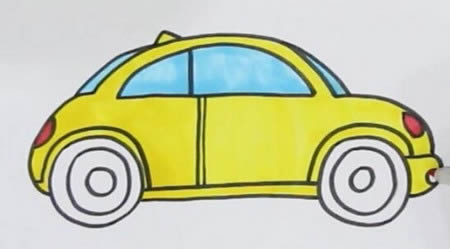 彩色甲壳虫汽车怎么画