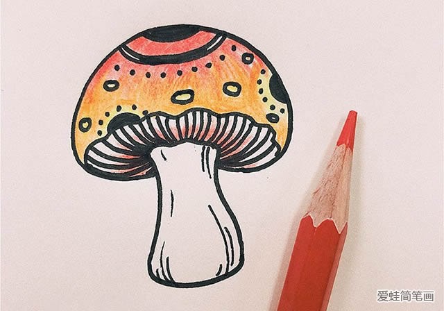 蘑菇简笔画带颜色怎么画