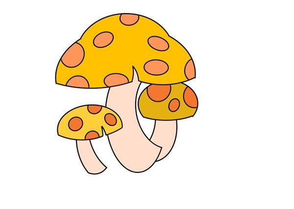 卡通蘑菇简笔画
