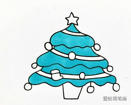 彩色圣诞树简笔画