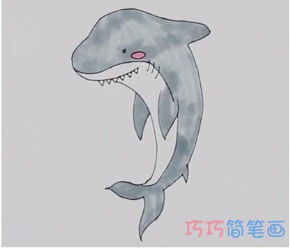 怎么画鲨鱼简笔画