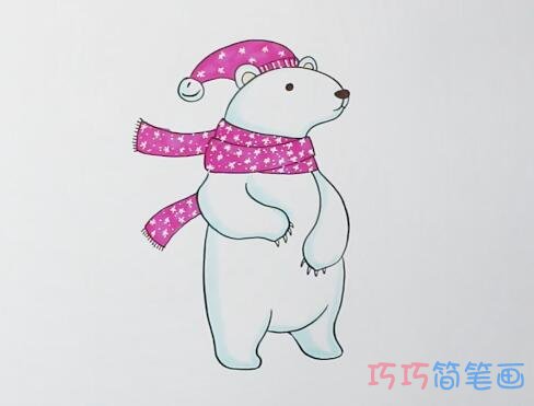 怎么画北极熊简笔画
