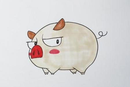 教你怎么画可爱小猪简笔画