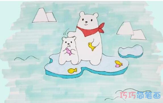教你怎么画北极熊简笔画