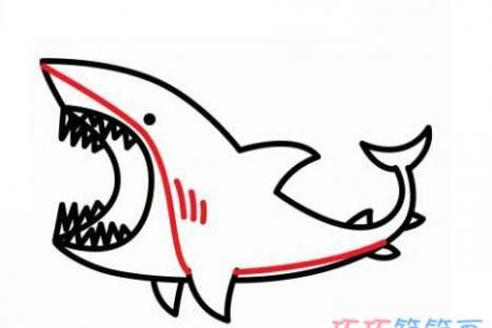 儿童大鲨鱼简笔画画法