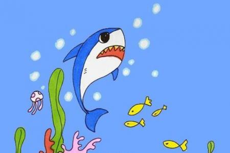 教你一步一步绘画跳跃鲨鱼