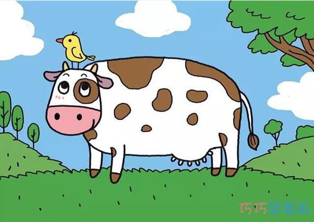 怎么绘画农场奶牛的画法