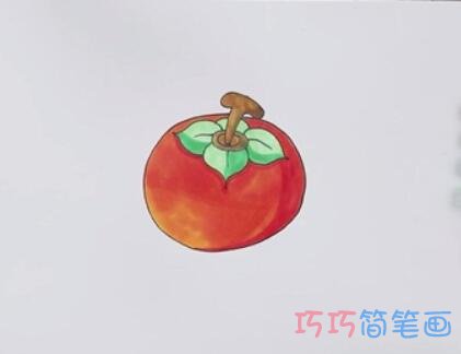教你怎么画柿子简笔画