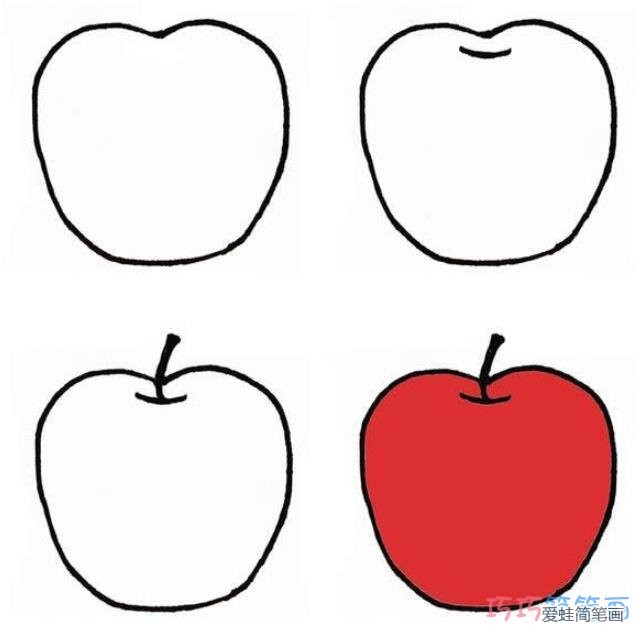 怎样画红苹果简笔画