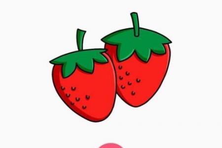 草莓的画法涂色简单漂亮