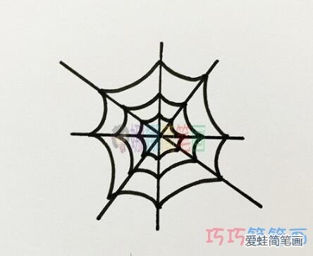 教你怎么画蜘蛛网简笔画