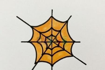 教你怎么画蜘蛛网简笔画
