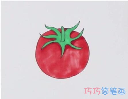 教你怎么画西红柿简笔画