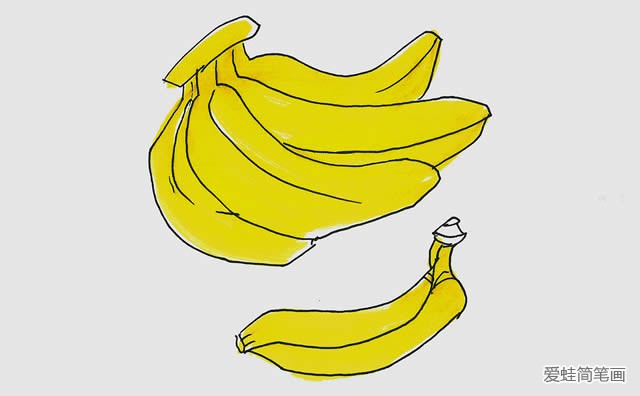 一把香蕉简笔画彩色简单画法