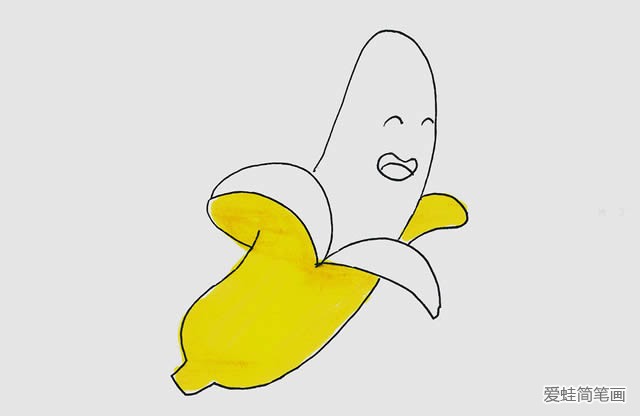 卡通香蕉简笔画彩色画法