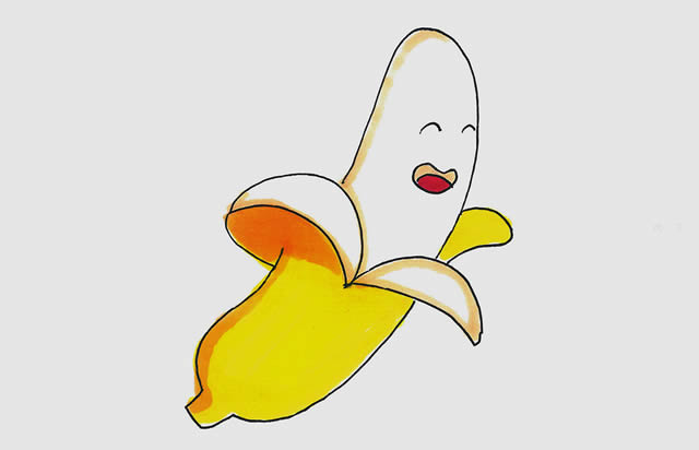 卡通香蕉简笔画彩色画法