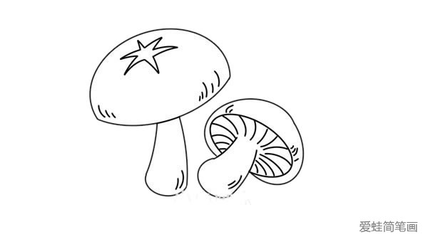 香菇简笔画的画法