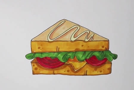 三明治的简笔画