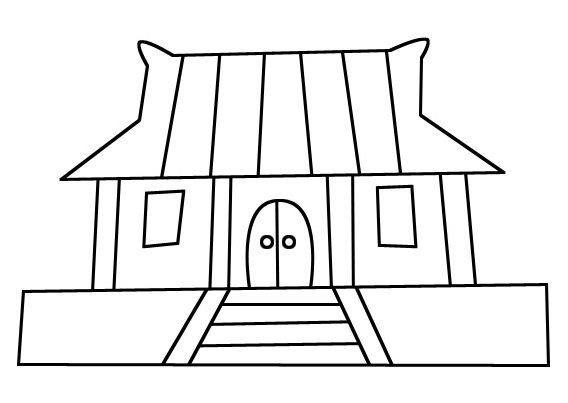 寺庙建筑简笔画