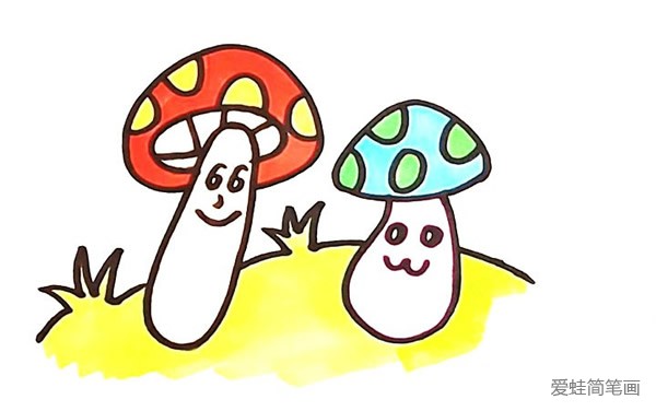 可爱的蘑菇简笔画