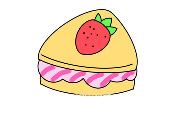 草莓三明治简笔画