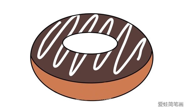 巧克力甜甜圈简笔画
