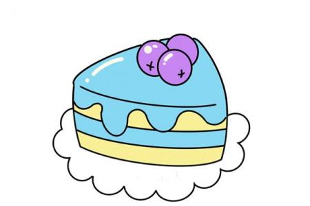 蓝莓蛋糕简笔画