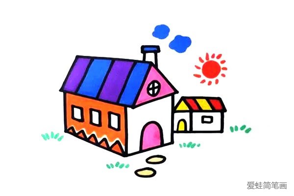 彩色小房子怎么画