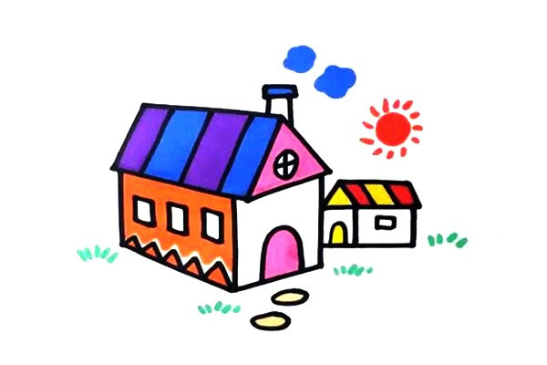 彩色小房子怎么画