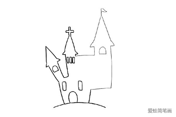 万圣节教堂简笔画